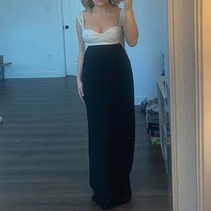 Zara black and white lacey floor-length dress, elegant